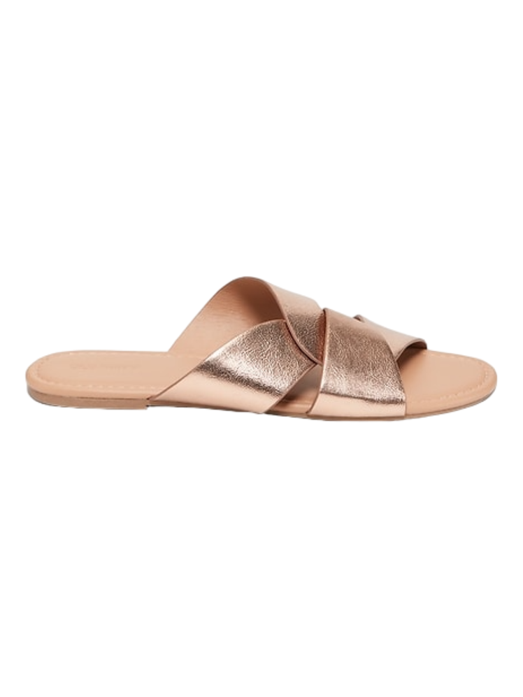 Faux-Leather Link Strap Sandals