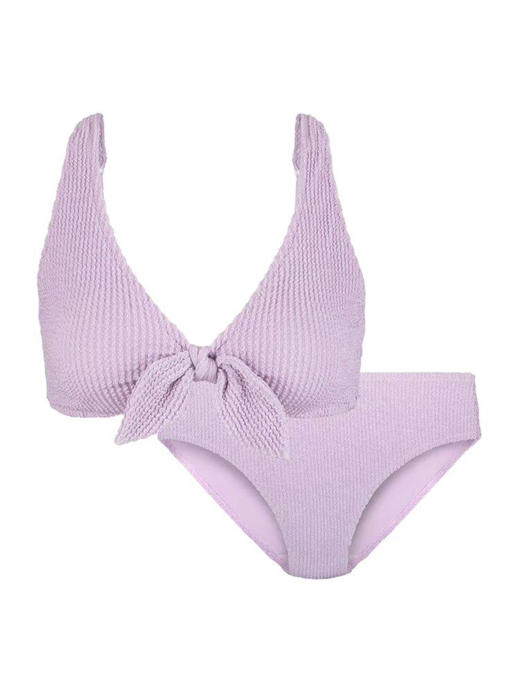 Lively Ruched Plunge Bralette & High Waist Swim Bundle