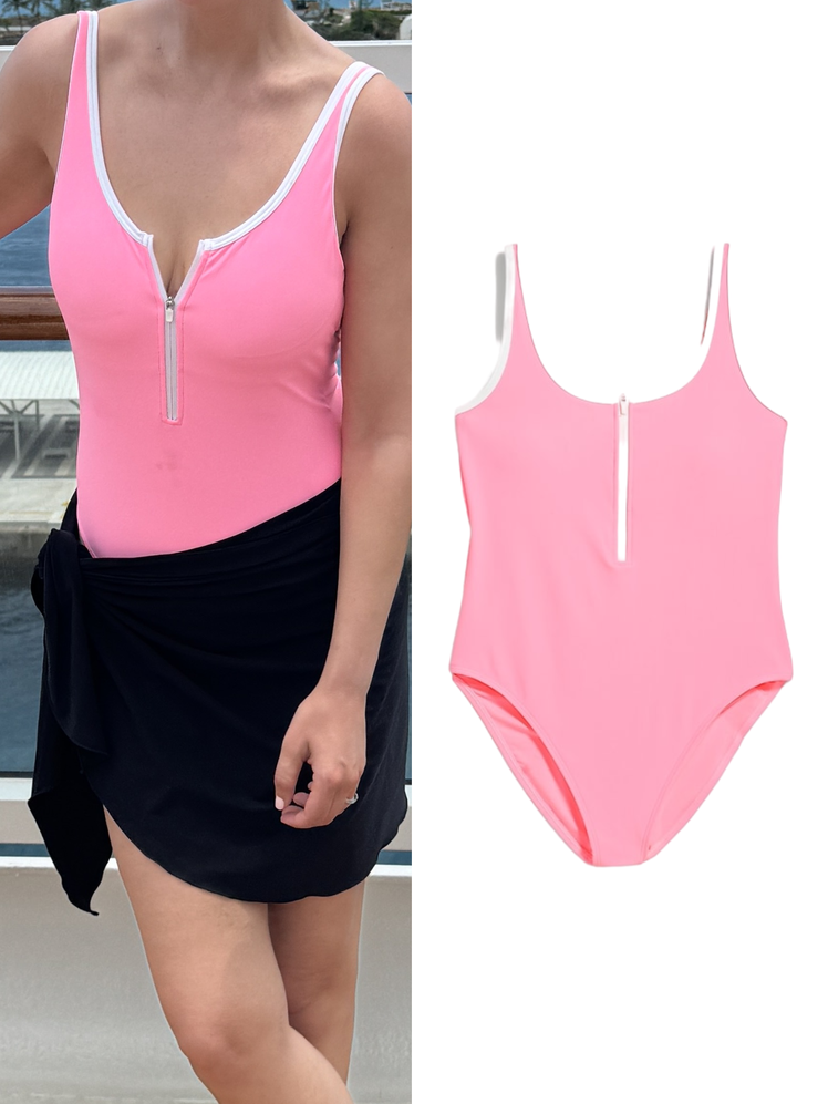 Old Navy Half Zip One-Piece Swimsuit 