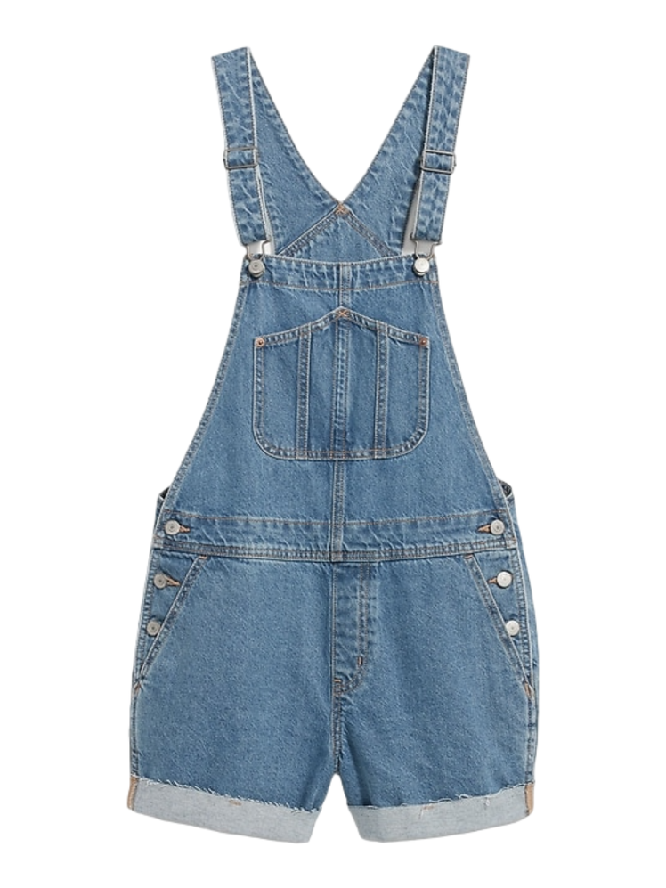 Old Navy Slouchy Jean Cut-Off Overalls