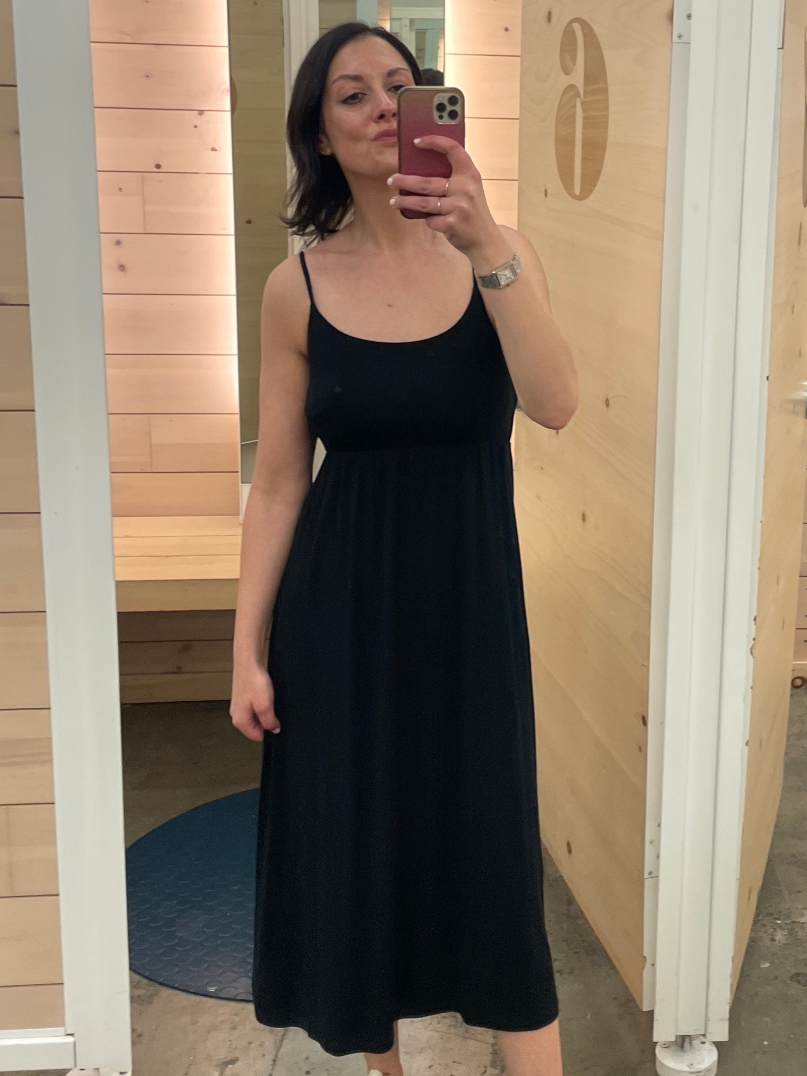 black midi dress