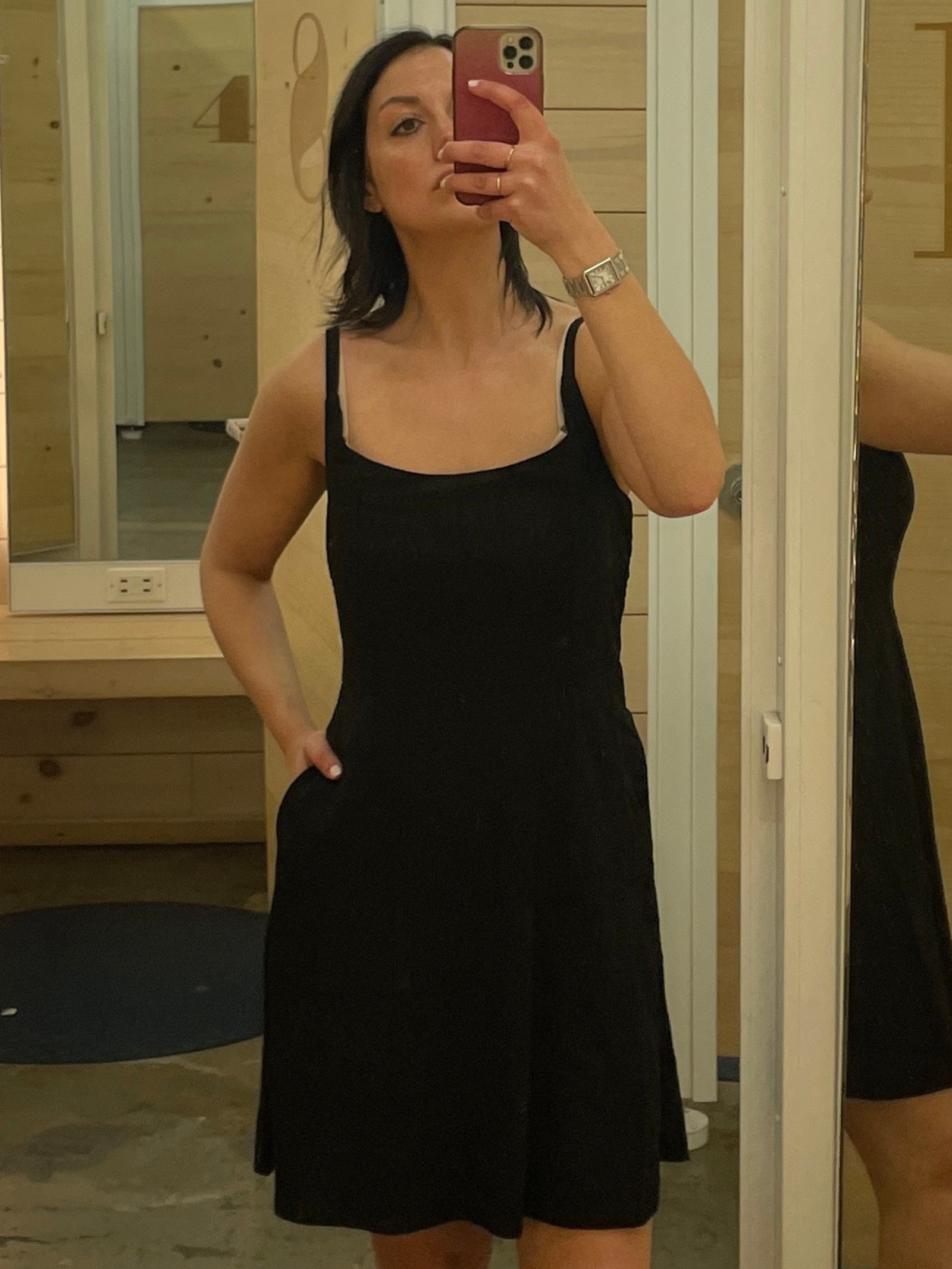 black mini dress